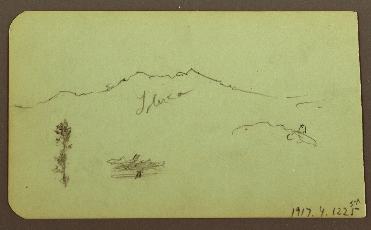 Church; Verso: Mountain Landscape, "Taluca" by Frederic Edwin Church