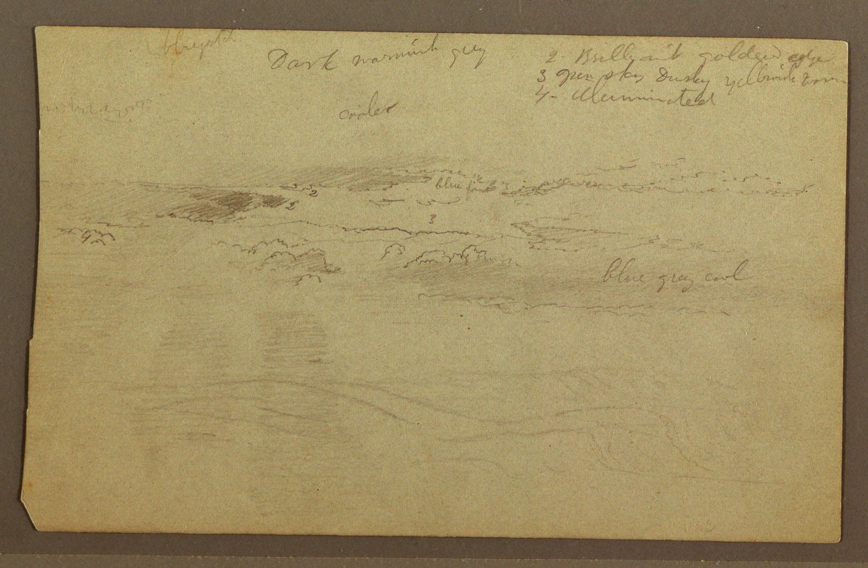 Drawing, Cloud Study Over Hills, 1860s by Frederic Edwin Church