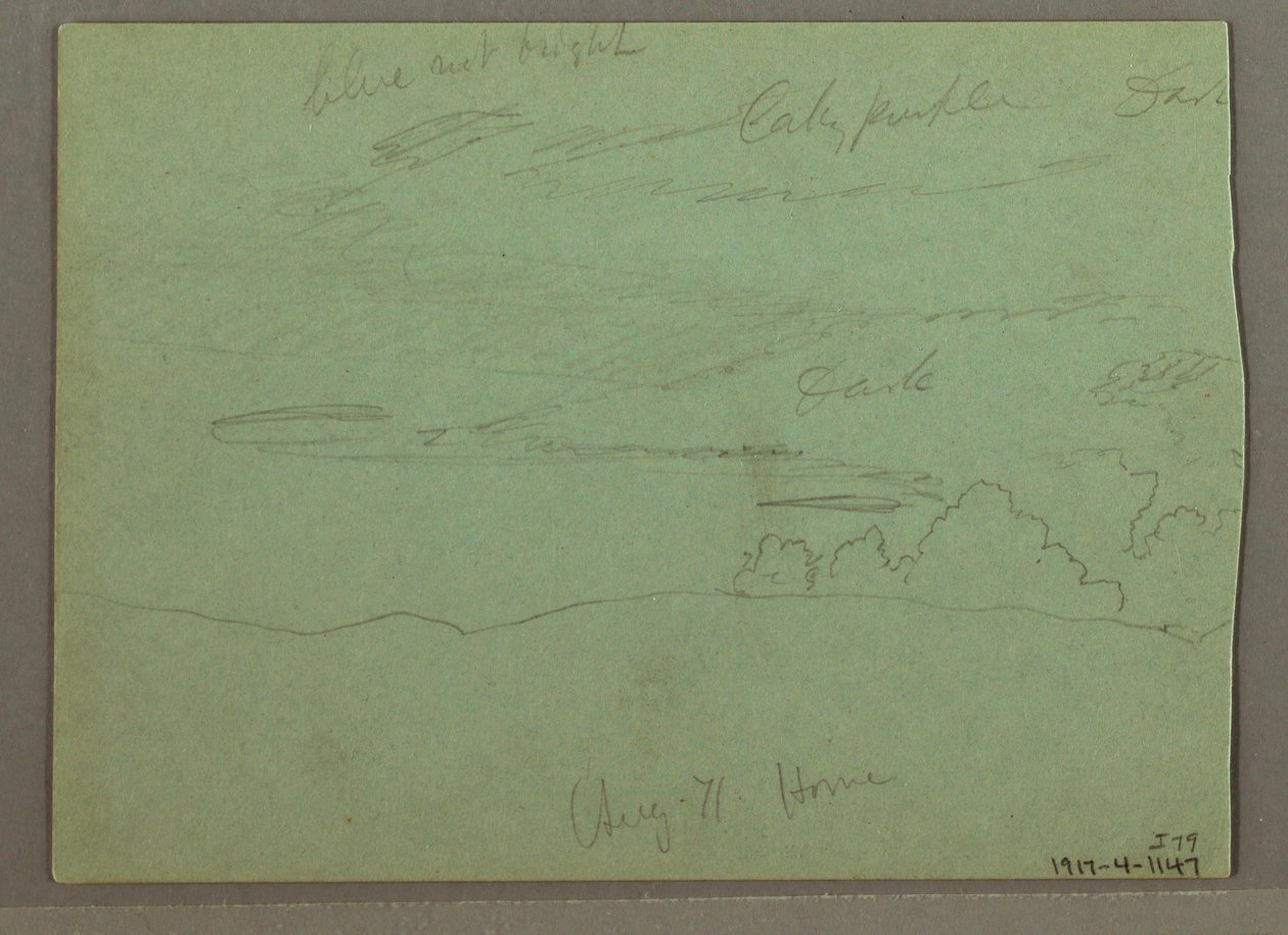 Cloudy sky over ridge, August 1871 by Frederic Edwin Church