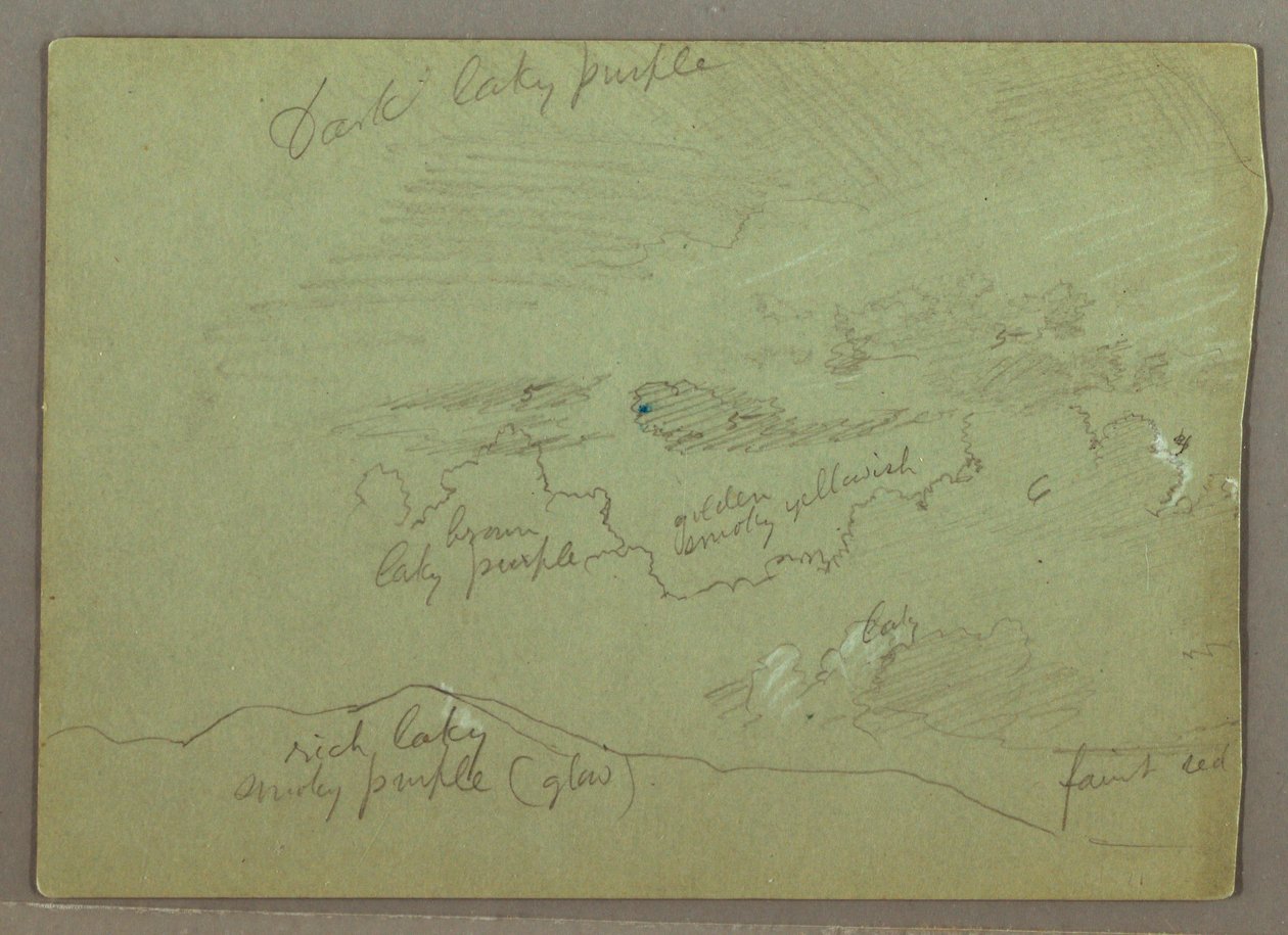 Drawing, Cloudy Sky Over Ridge, Possibly 1871 by Frederic Edwin Church