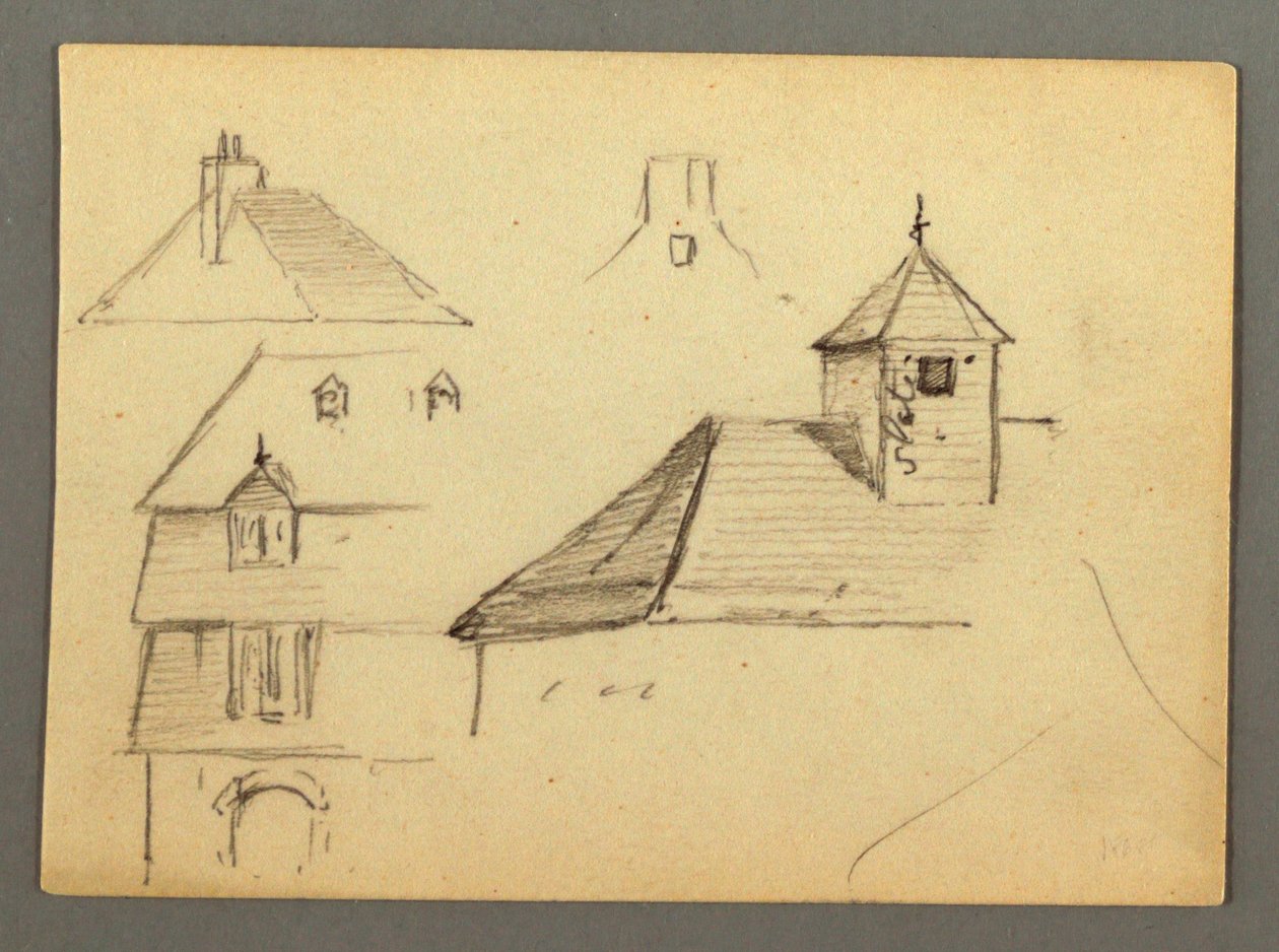 Corner of Mansion, Rooftops, Possibly 1868 by Frederic Edwin Church