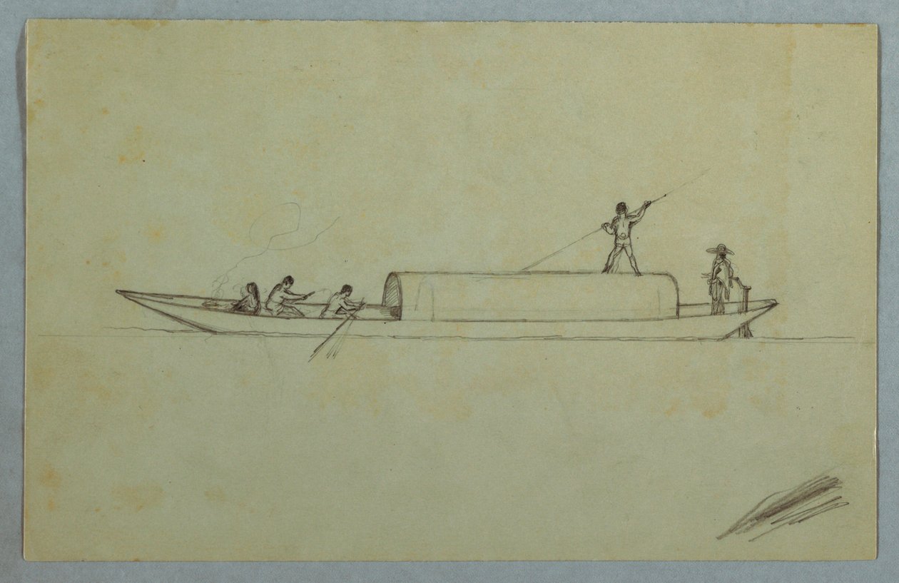 Covered Canoe, Probably South American, 1853 or 1857 by Frederic Edwin Church