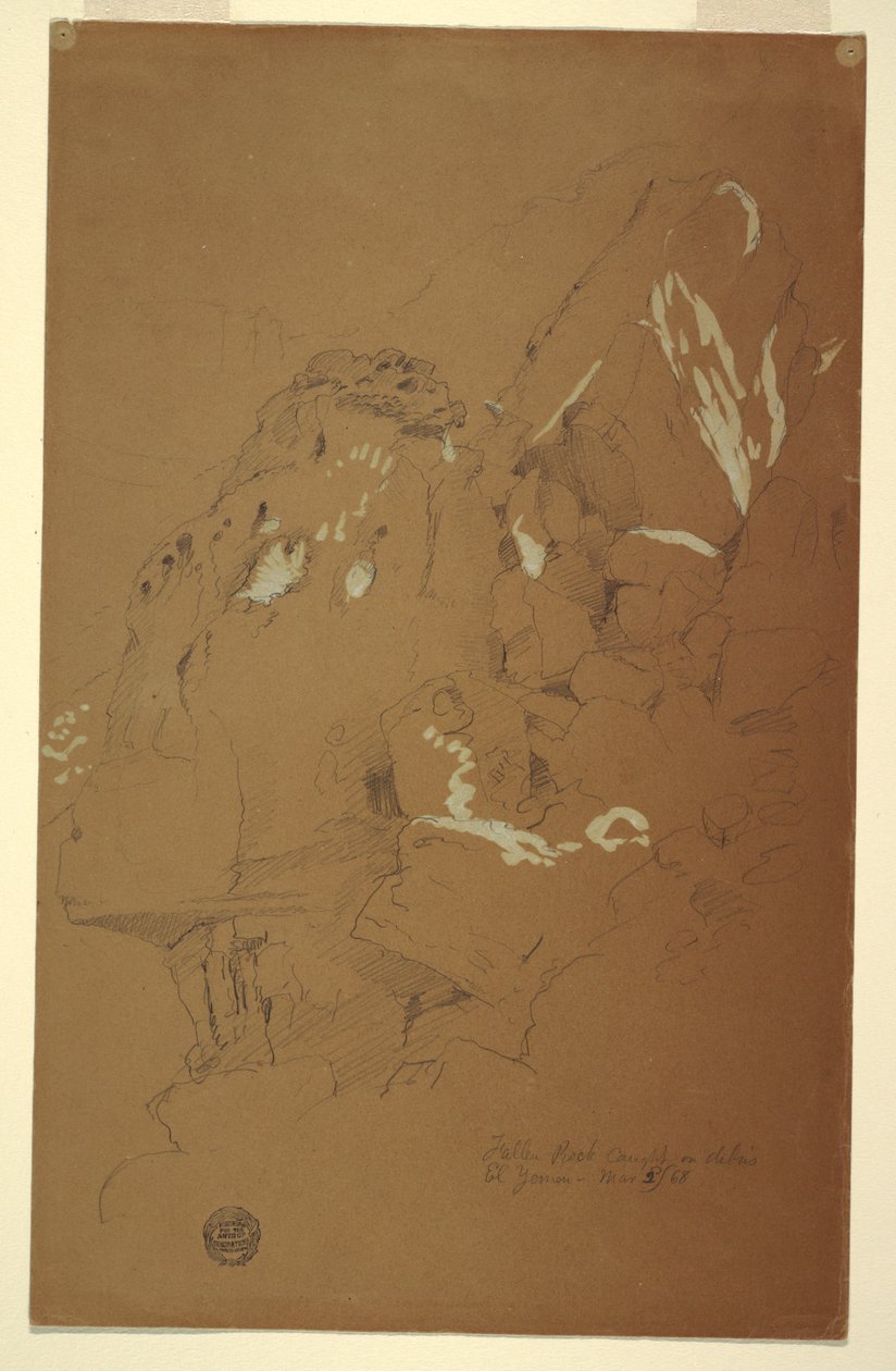 Fallen Rock caught on Debris, El Yemen, March 2, 1868 by Frederic Edwin Church