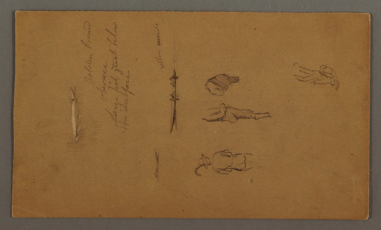 Figure Studies, Figure in Boat, Fish, Possibly 1868 by Frederic Edwin Church