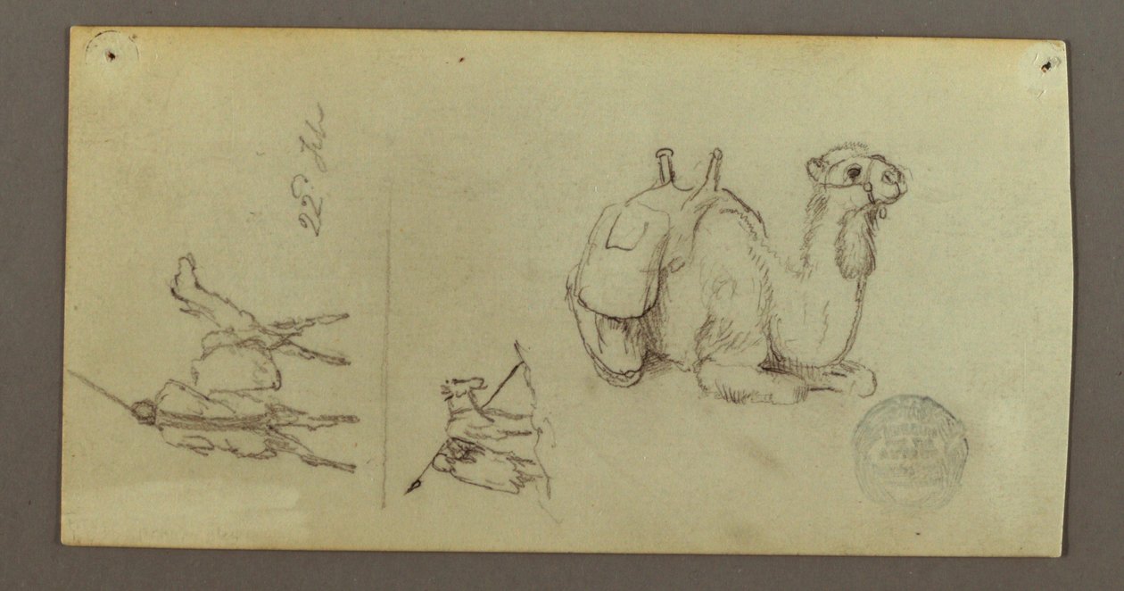 Figure and Camel Studies, February 22, 1868
