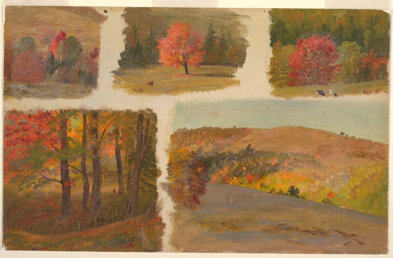 Five Studies of Autumn Landscape, Possibly Vermont, October 1865 by Frederic Edwin Church