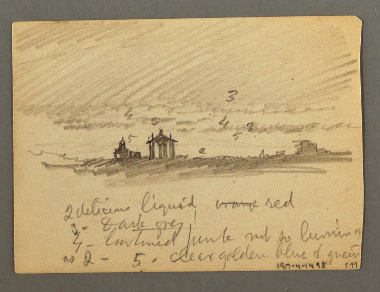 Fortification of Clifftops, Sion, Rhone Valley, possibly 1868 by Frederic Edwin Church