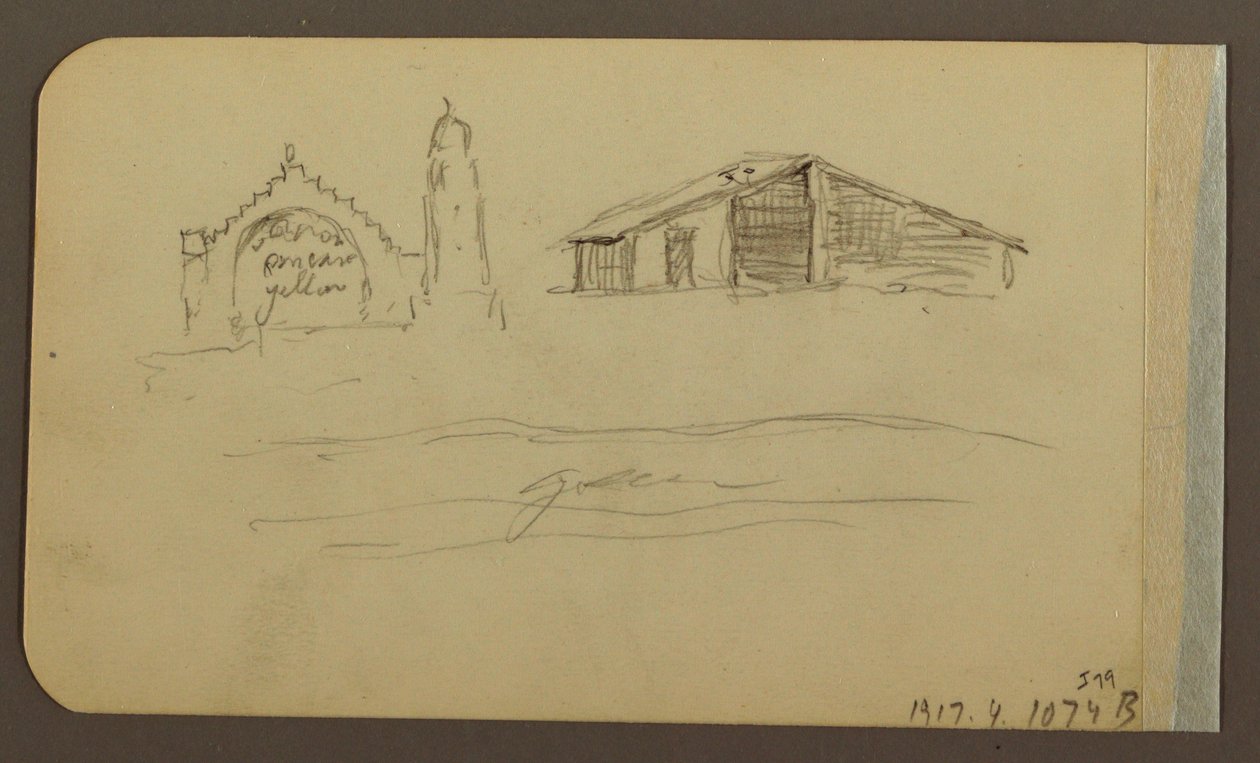 Garden, House, Cuautla; Verso: Church, Barn, Cuautla, February 1885 by Frederic Edwin Church