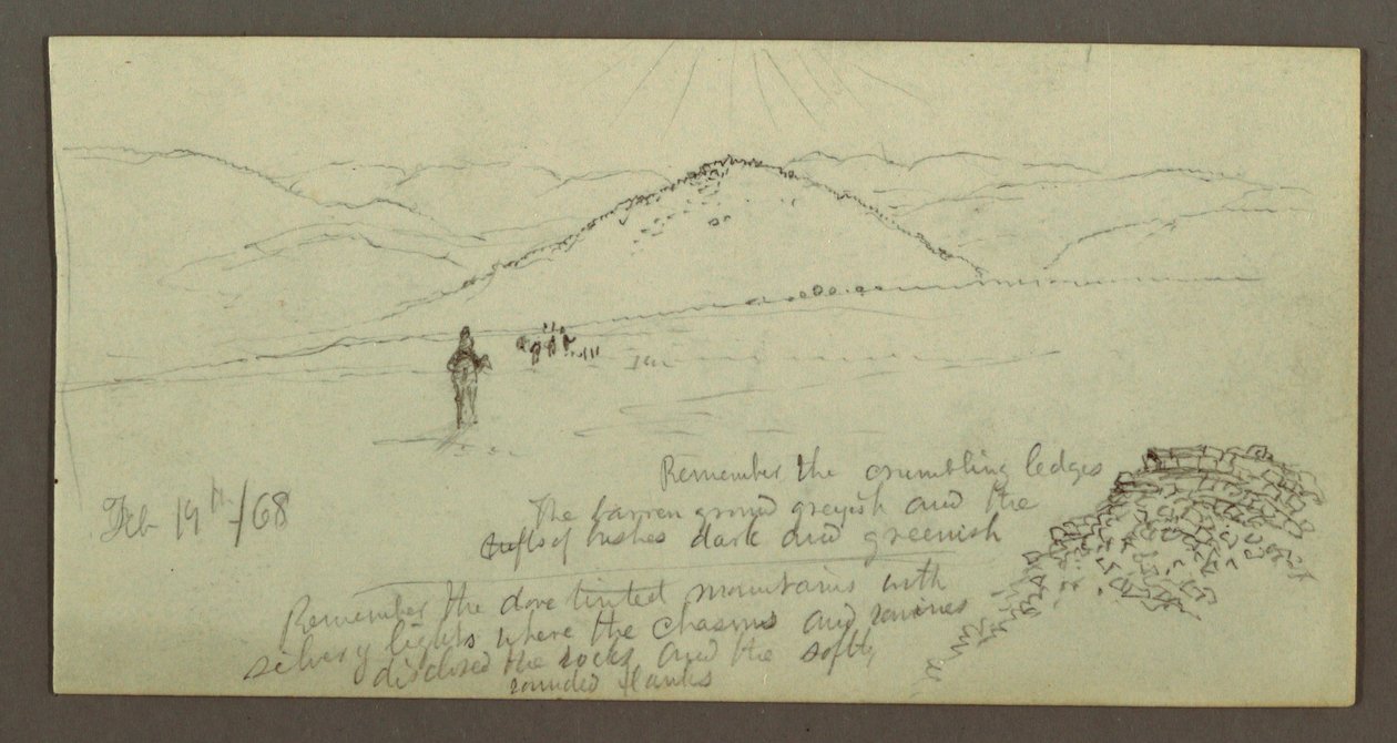 Heap of Stones, Plain and Mountains, Sun, February 19, 1868 by Frederic Edwin Church