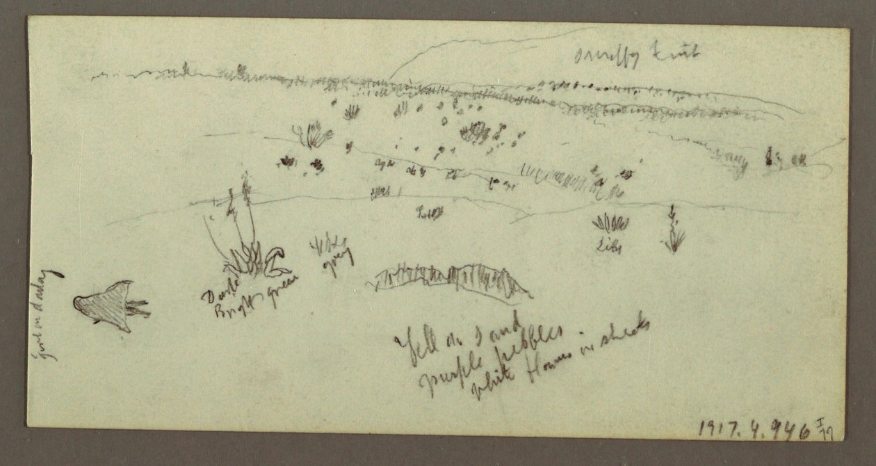 Hill, Shrubbery, Figure, Camel Studies, possibly 1868 by Frederic Edwin Church