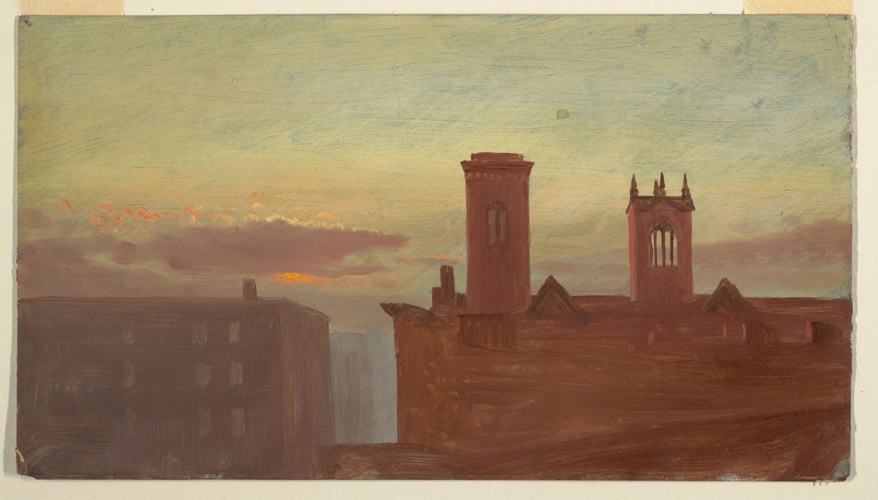 Housetops, Hudson, ca. 1867 by Frederic Edwin Church