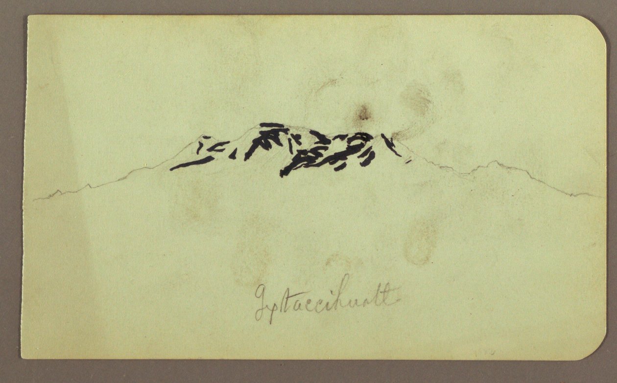 Itaccihuatl Peaks; Verso: Baking Oven, 1883 by Frederic Edwin Church