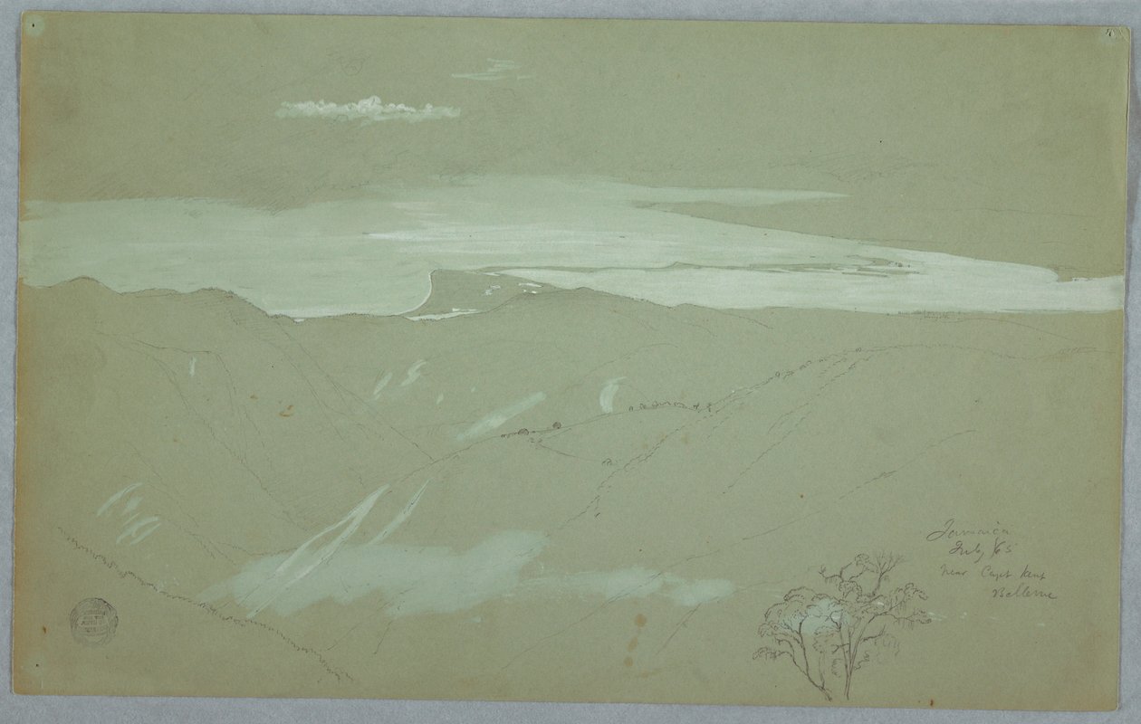 Jamaican Coast and Sky Seen from near Captain Kent, Bellevue, Jamaica, July 1865 by Frederic Edwin Church