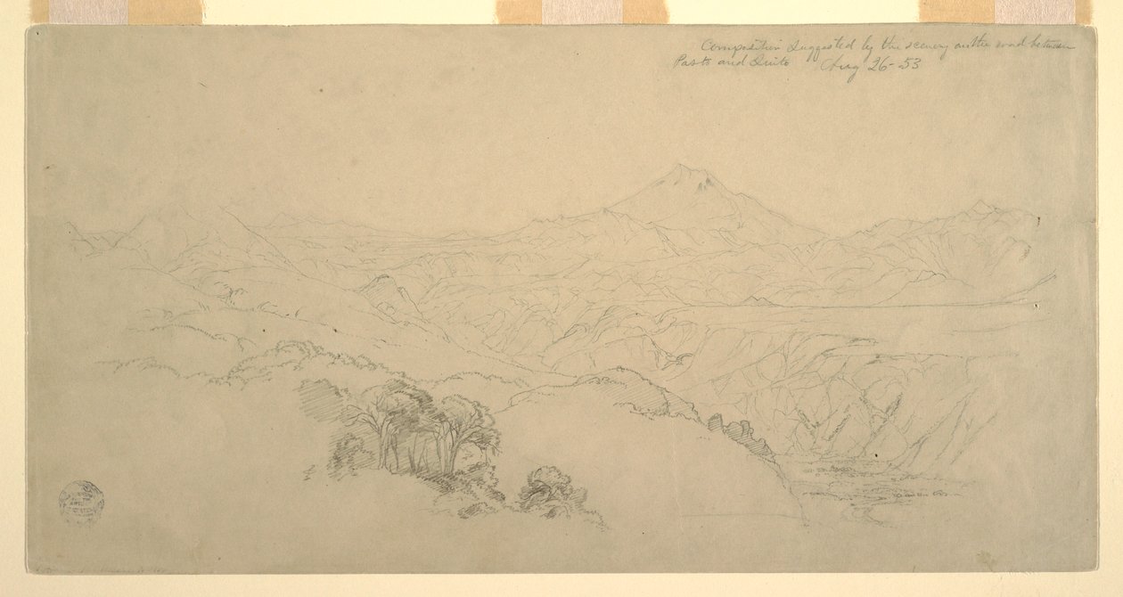 Landscape Composition: Suggested by Scenery on the Road Between Paso, Colombia and Quito, Ecuador, August 26, 1853 by Frederic Edwin Church