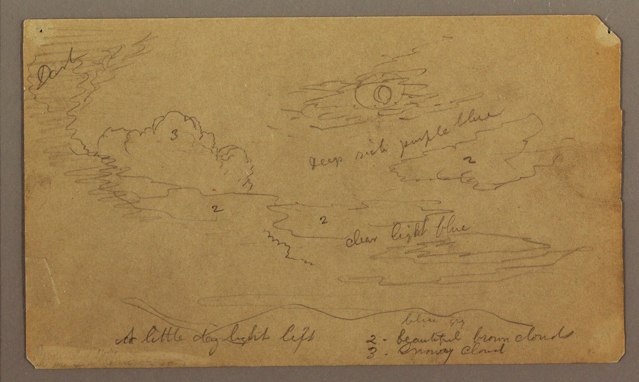Landscape; Verso: Botanical Sketches, 1865 by Frederic Edwin Church