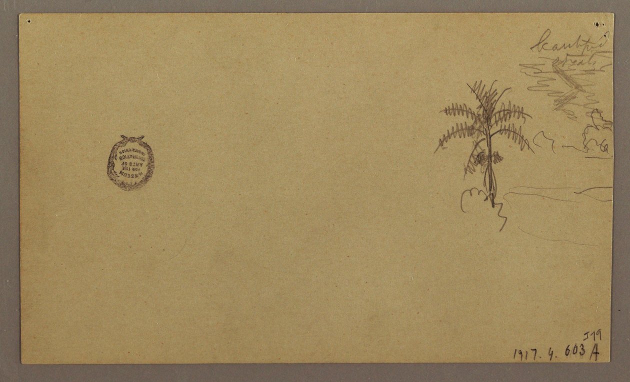 Landscape; Verso: Tree in Landscape, Sky, May–August 1865 by Frederic Edwin Church