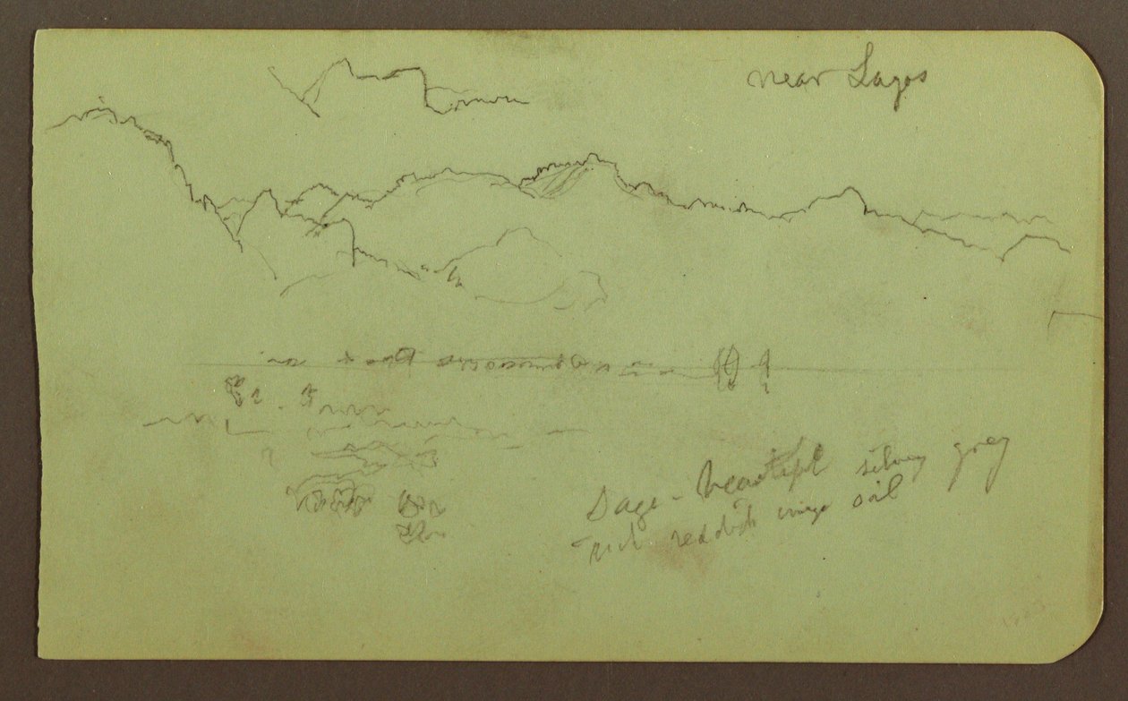 Landscape "Near Lagos"; Verso: Landscape, 1883 by Frederic Edwin Church