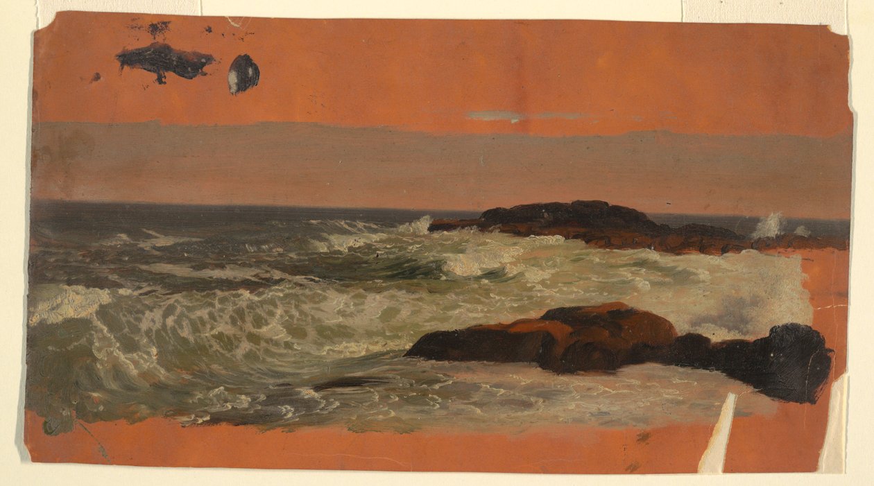 Maine Coast, surf, ca. 1850 by Frederic Edwin Church