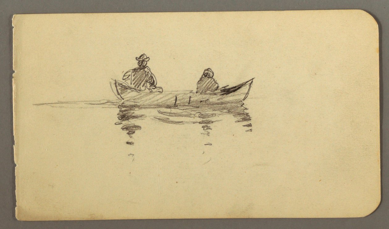 Man and woman in canoe, possibly 1878 by Frederic Edwin Church