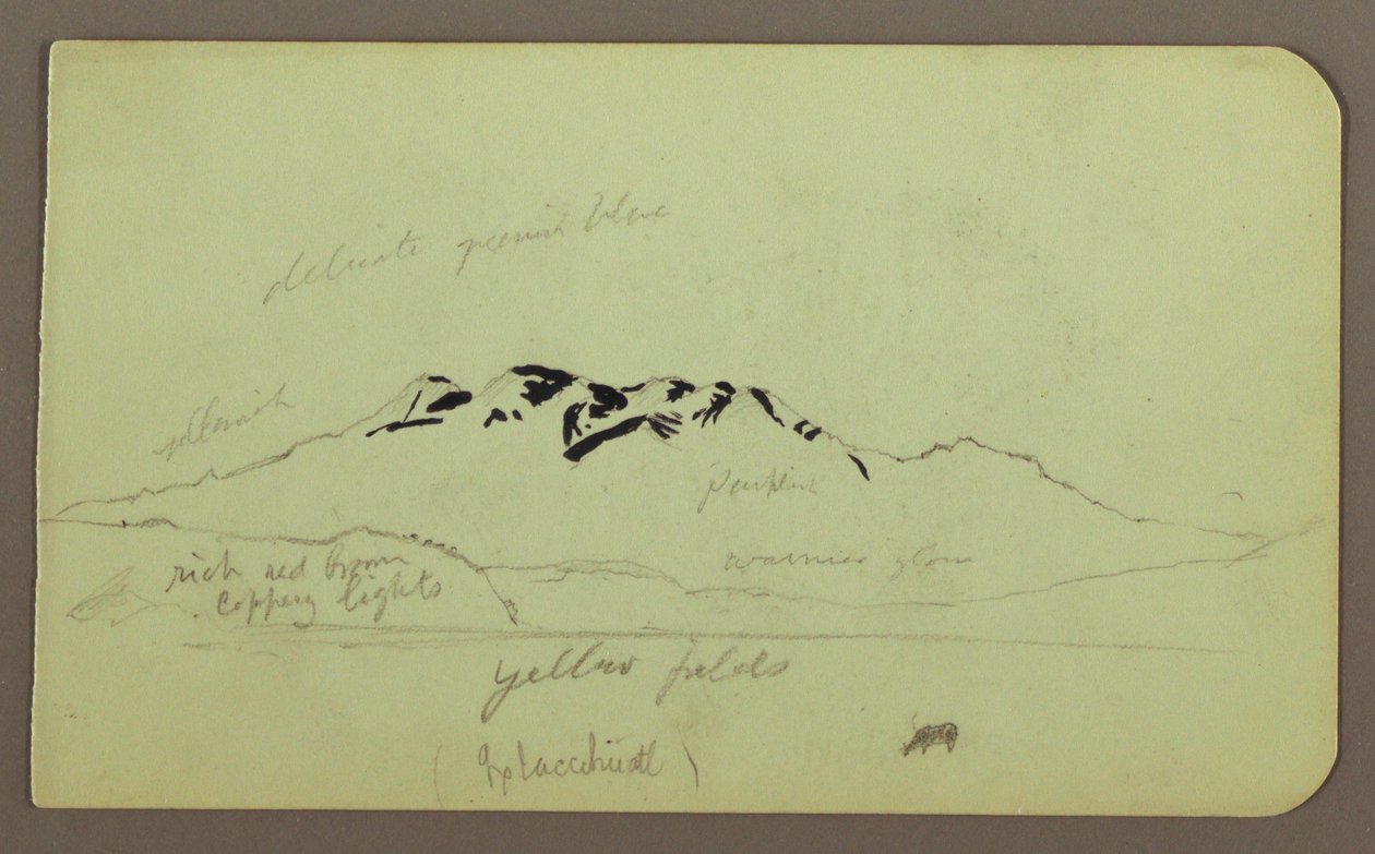 Mountain Landscape, "The Itaccihuatl"; Verso: Mountain Peaks, 1883 by Frederic Edwin Church