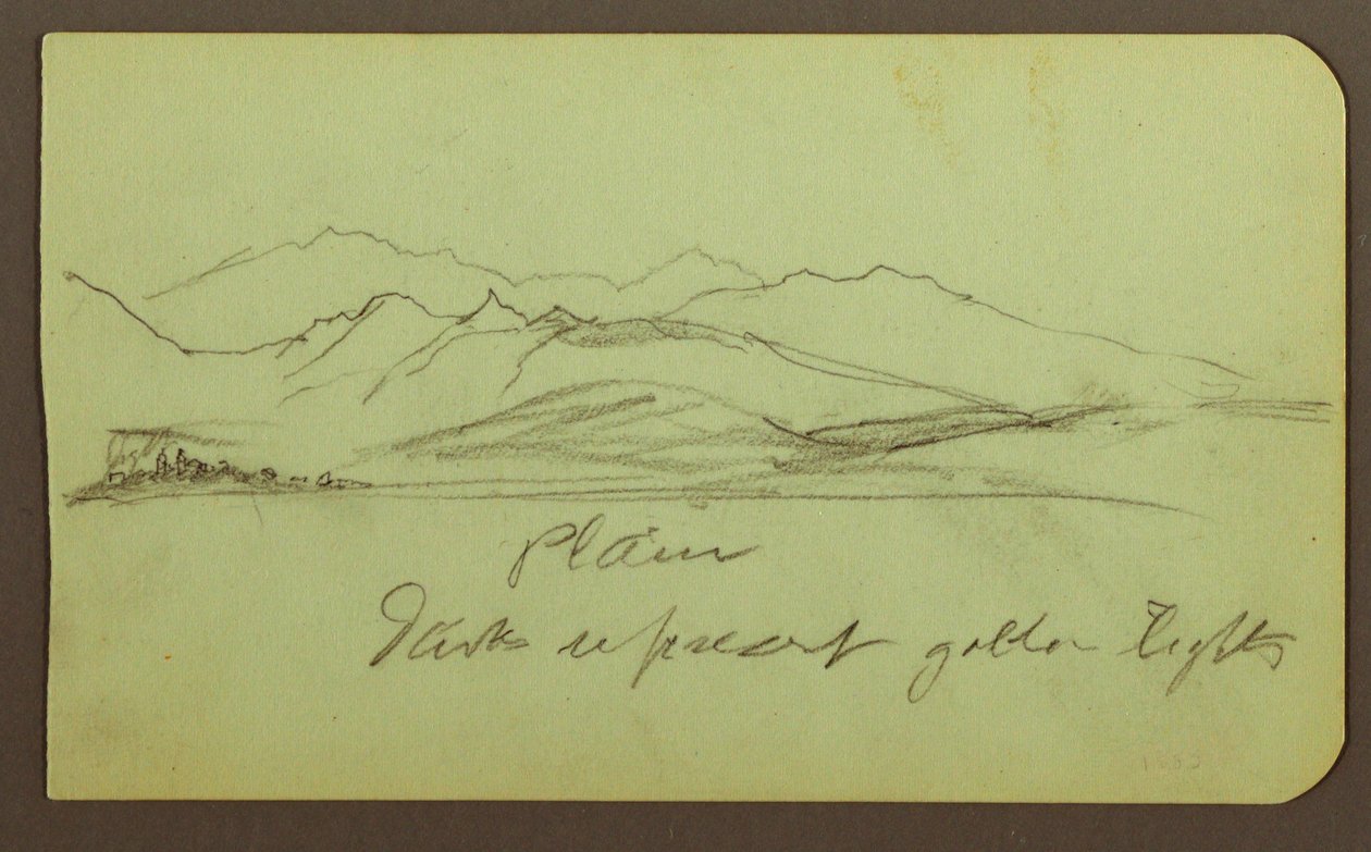 Mountain Landscape; Verso: Mountain Landscape, Figure, 1883 by Frederic Edwin Church