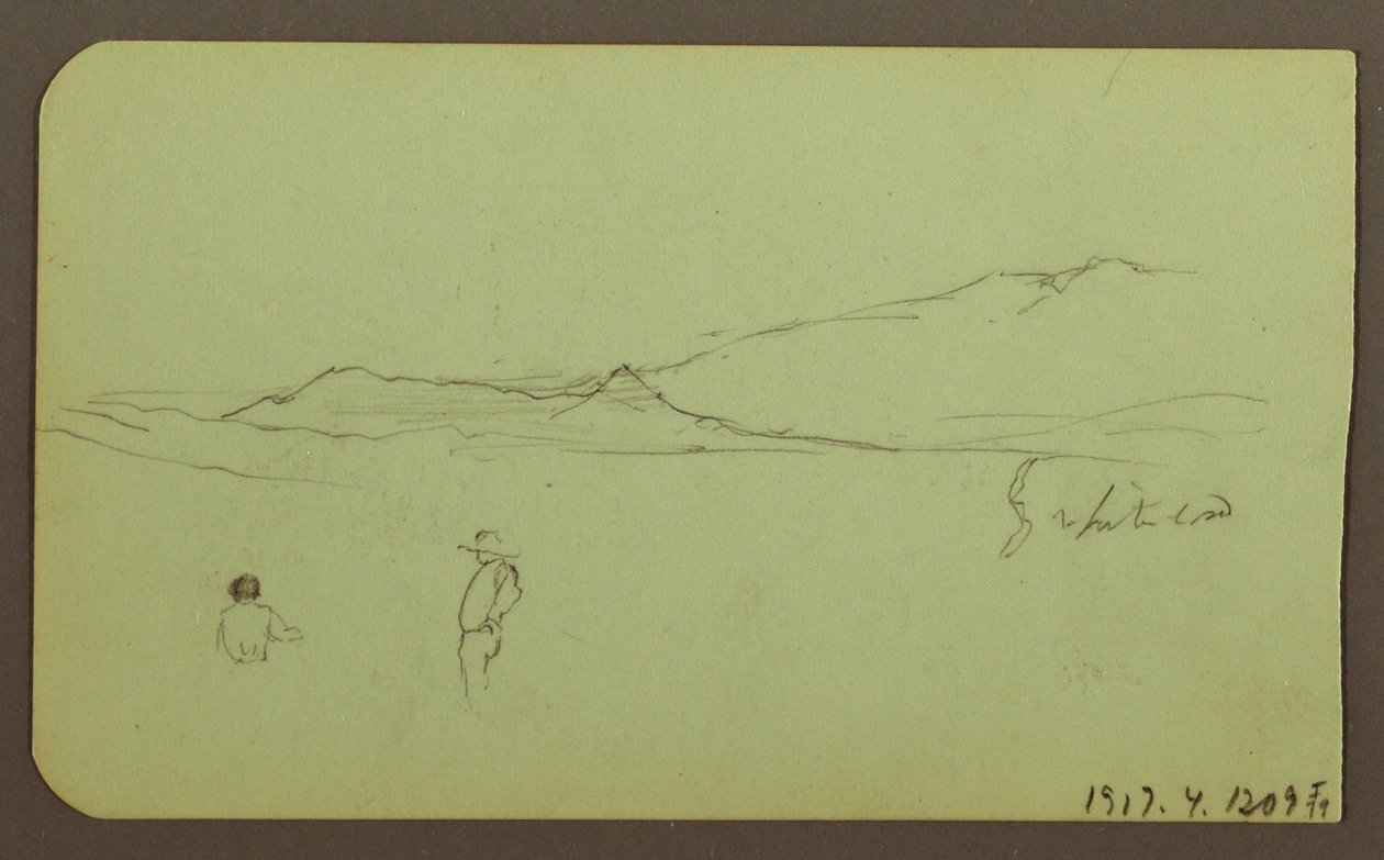 Mountain Landscape; Verso: Mountain Landscape, Figure, 1883 by Frederic Edwin Church