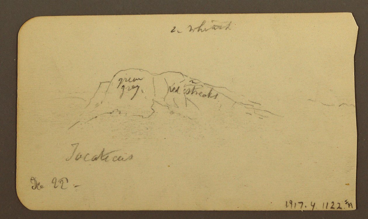 Mountain Landscapes; Verso: Mountain Flank, Tocatecas, December 22, 1884 by Frederic Edwin Church