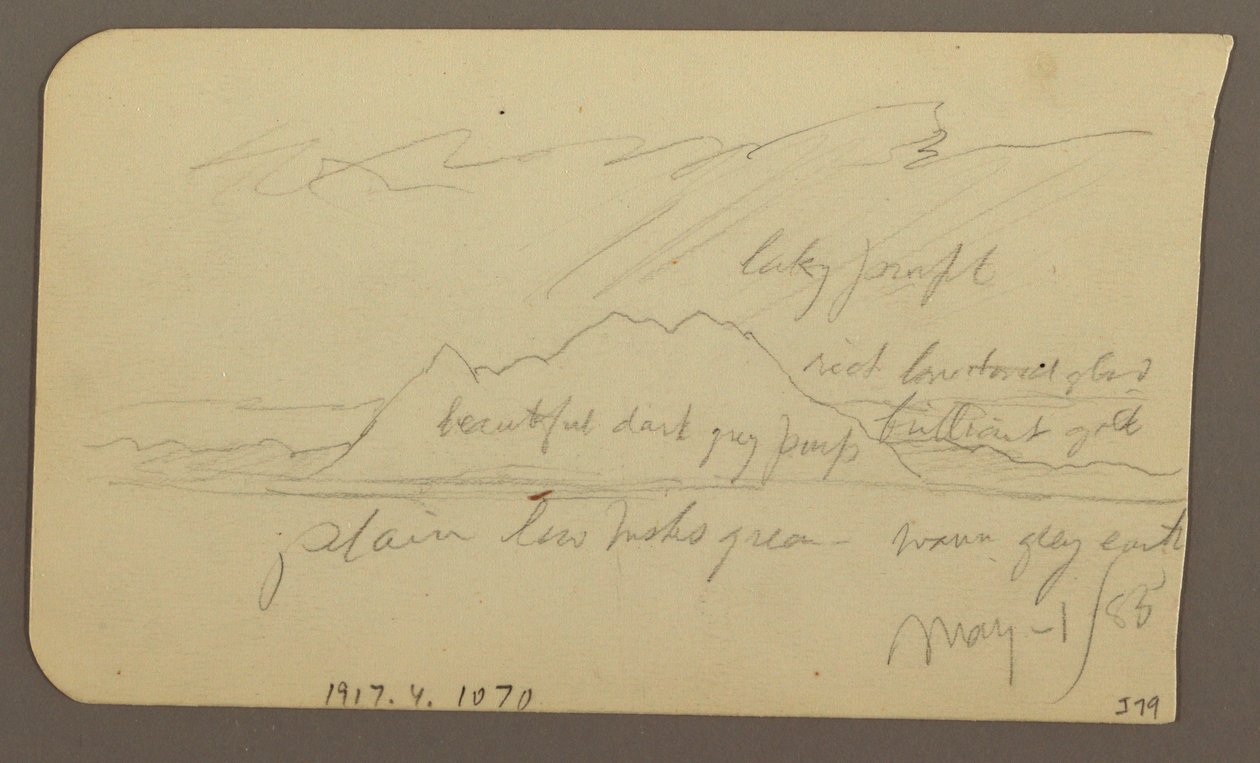 Mountain Peak; Verso: Rugged Range, May 1, 1885 by Frederic Edwin Church