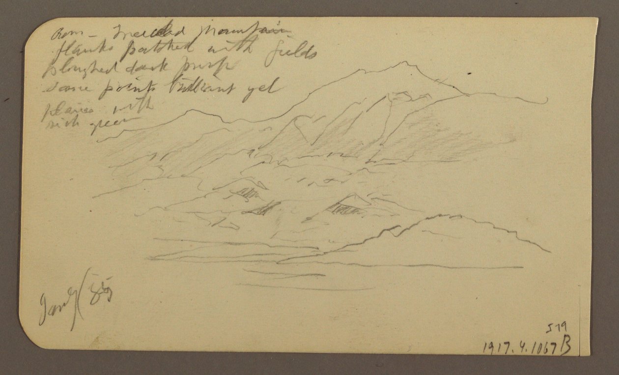 Mountain Range, Toluca; Verso: Mountain Range, Toluca, January 7, 1885 by Frederic Edwin Church