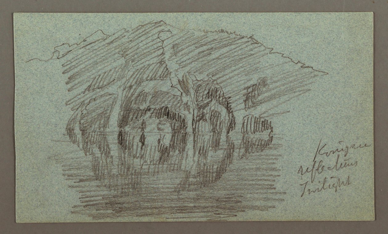 Mountain and its reflection on lake, possibly 1868 by Frederic Edwin Church