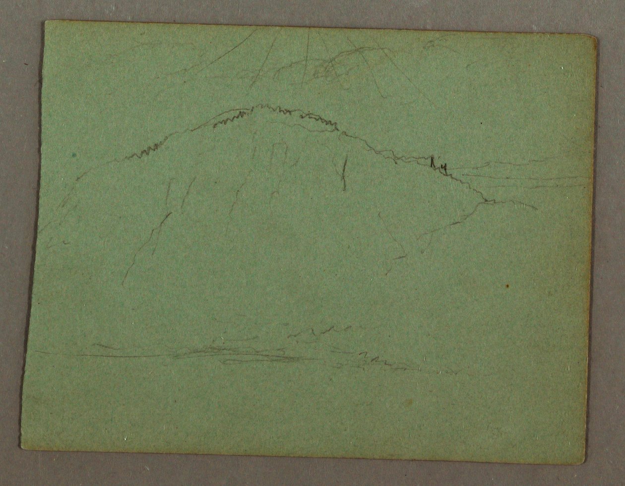 Mountain by shore, possibly 1856 by Frederic Edwin Church