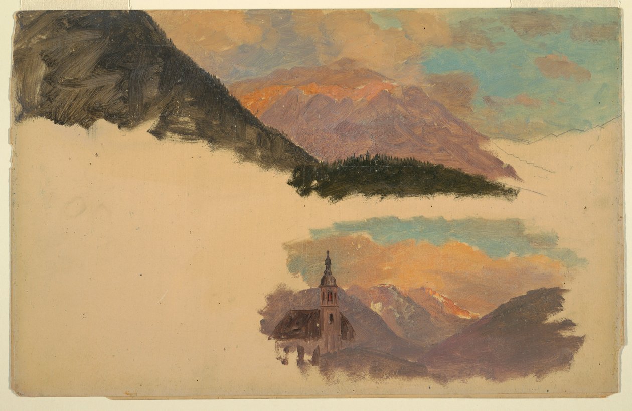 Mountains near Berchtesgaden, Bavaria, June 1868 by Frederic Edwin Church