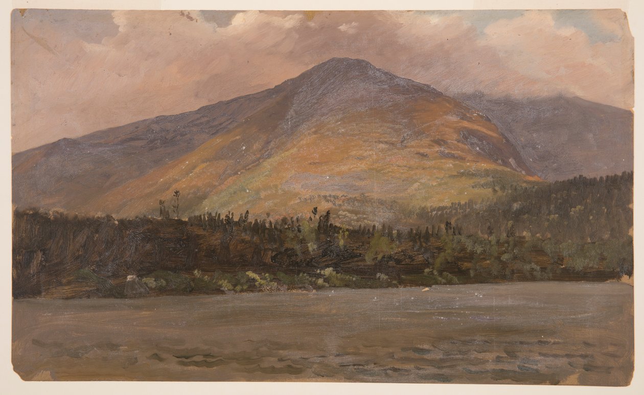 Mt. Katahdin, Showing Pomola and the Great Basin from Sandy Bottom Pond, ca. 1877 by Frederic Edwin Church