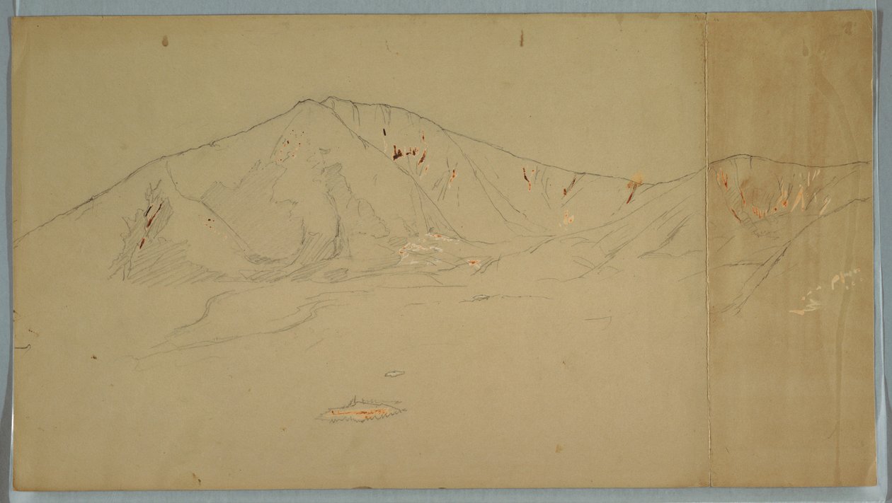 Mt. Katahdin from Southeast; Verso: Mt. Katahdin, 1876–78 by Frederic Edwin Church