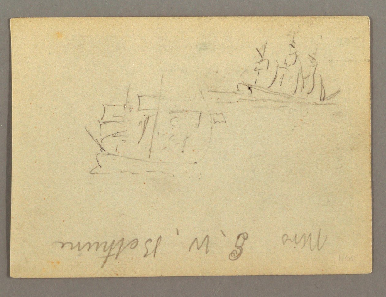 Name written, Sailships, possibly 1868 by Frederic Edwin Church