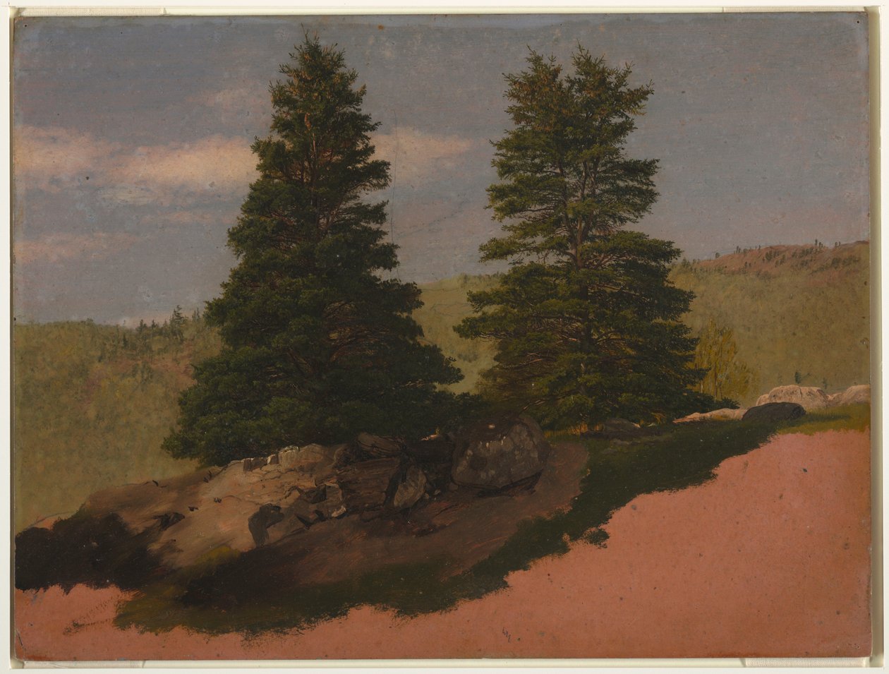 New England Landscape (Two Pine Trees), 1850 by Frederic Edwin Church