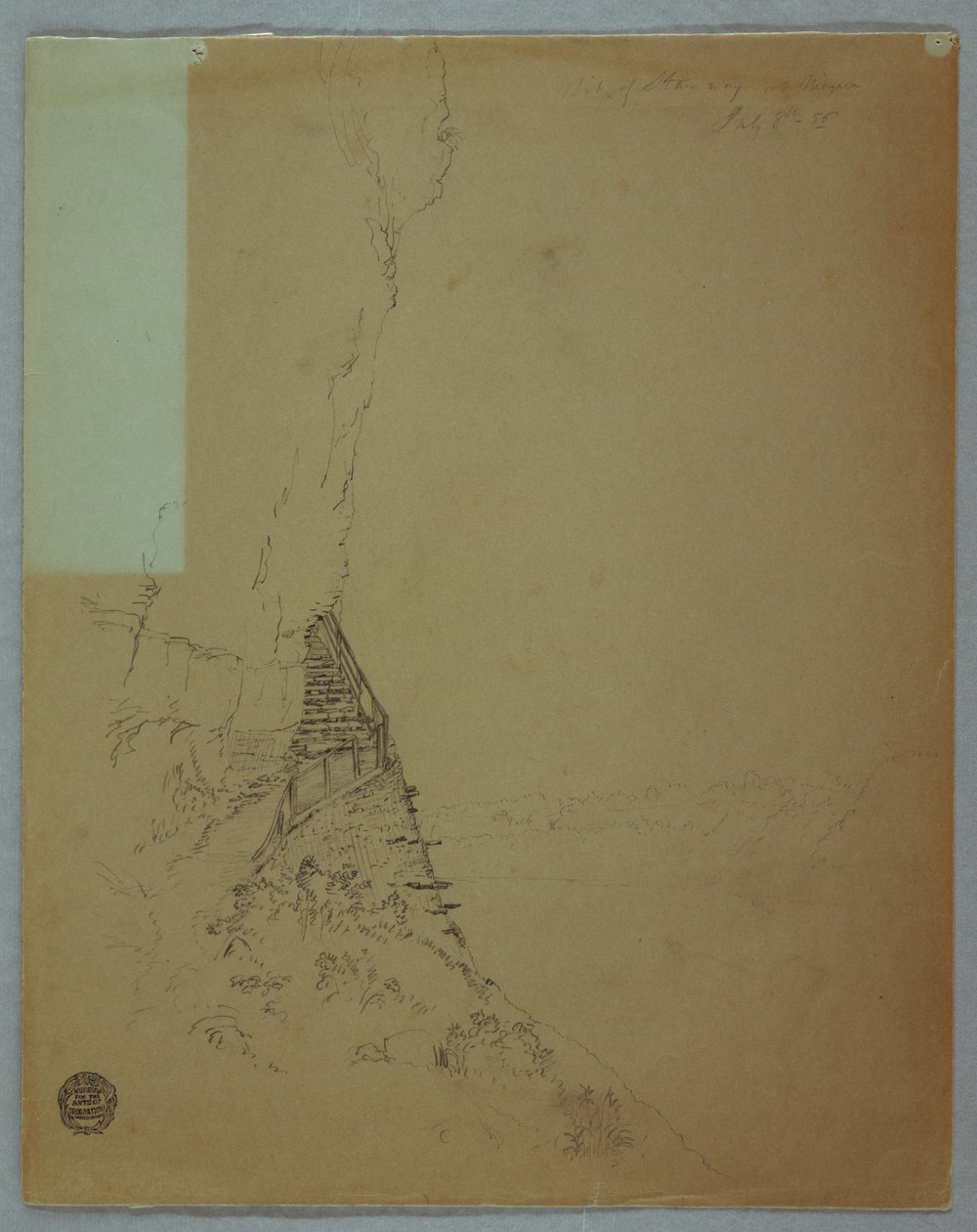 Niagara Falls: Bit of a Stairway at Niagara, July 1856 by Frederic Edwin Church