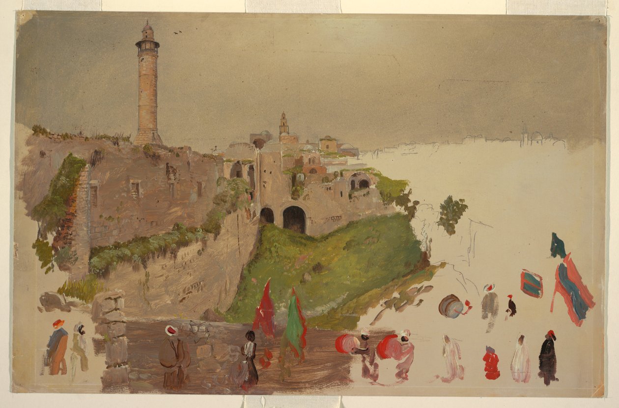 Parade Entering the City, Jaffa, early March 1868 by Frederic Edwin Church