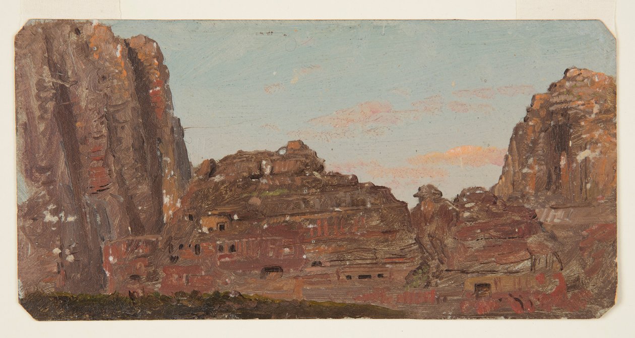 Petra, Khirbet en-Nasara rock chambers, February 1868 by Frederic Edwin Church