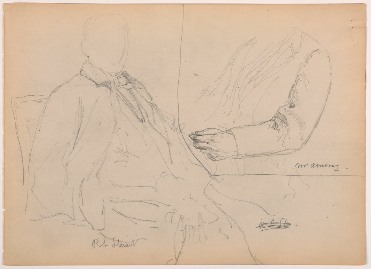 Robert L. Stuart Seated, First Portrait, for the Presbyterian Hospital; Mr. W. Armory, Chest and Arm Study, 1881 by Frederic Edwin Church
