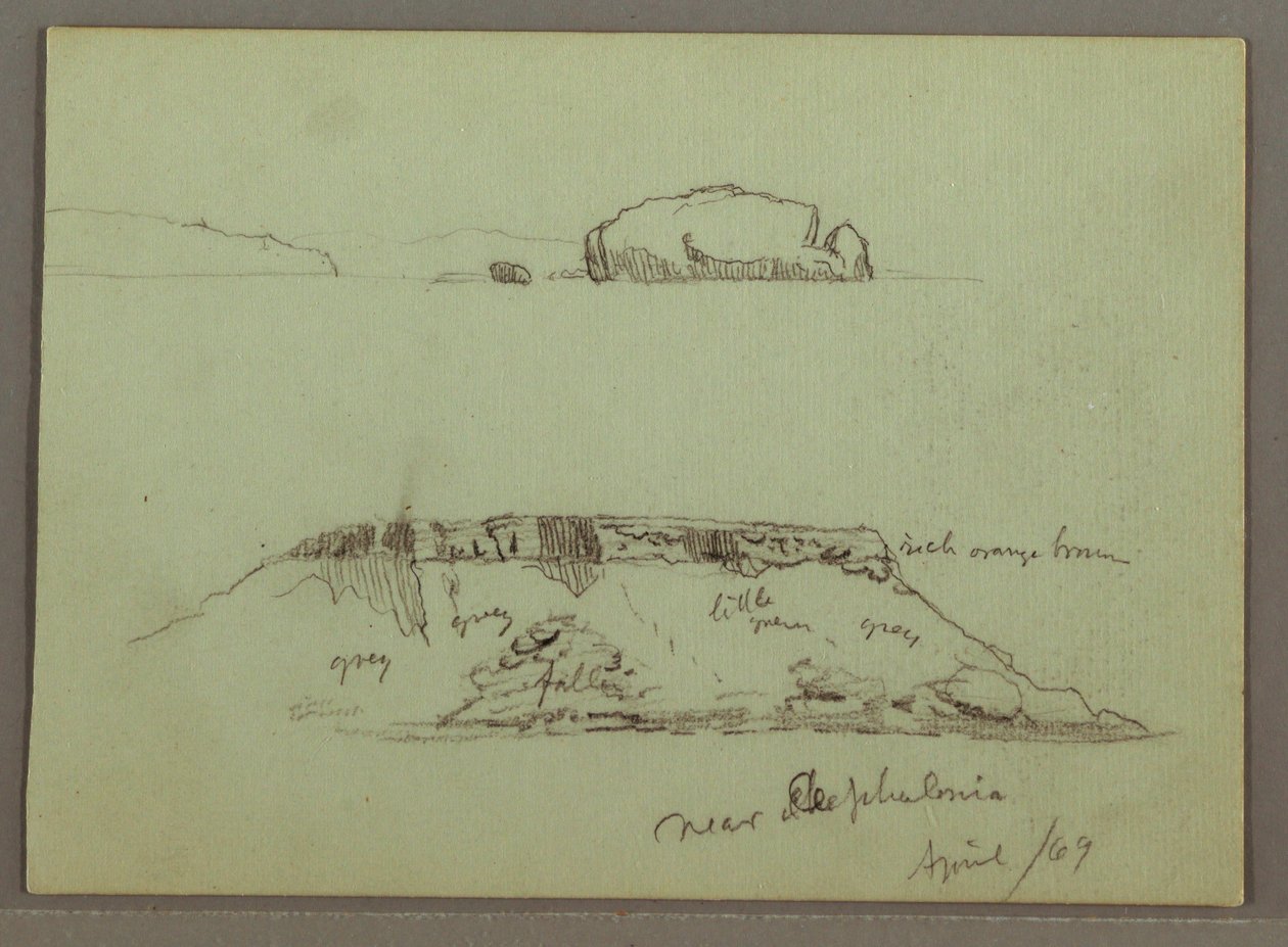 Rocks in front of Coastline, Rocky Cliffs by Coastline, April 1869 by Frederic Edwin Church