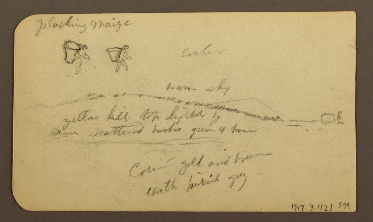 Rugged Mountain Across a Plain; Verso: Figures, Landscape, December 12, 1884 by Frederic Edwin Church