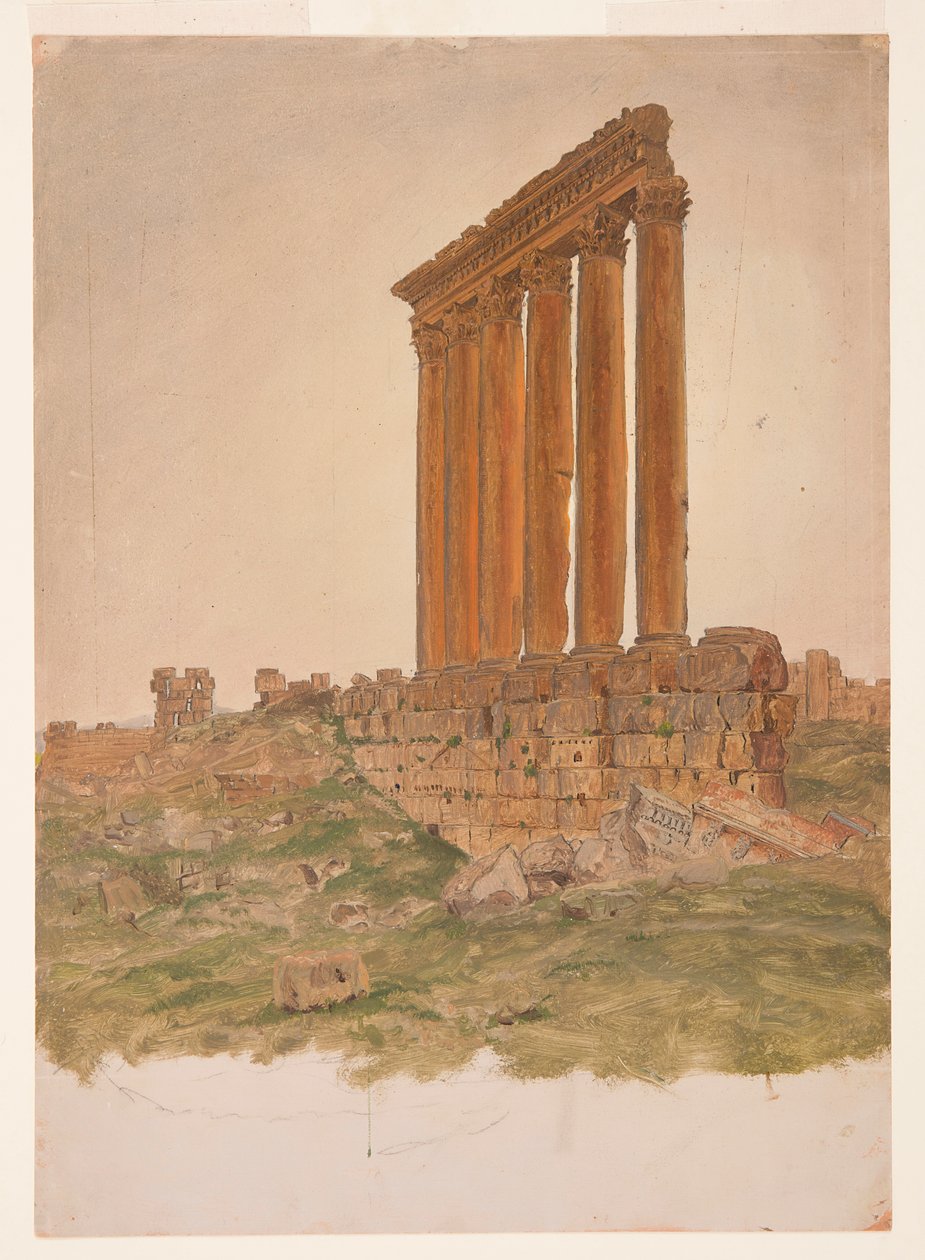 Ruins of the Temple of Zeus, Baalbek, May 1868 by Frederic Edwin Church