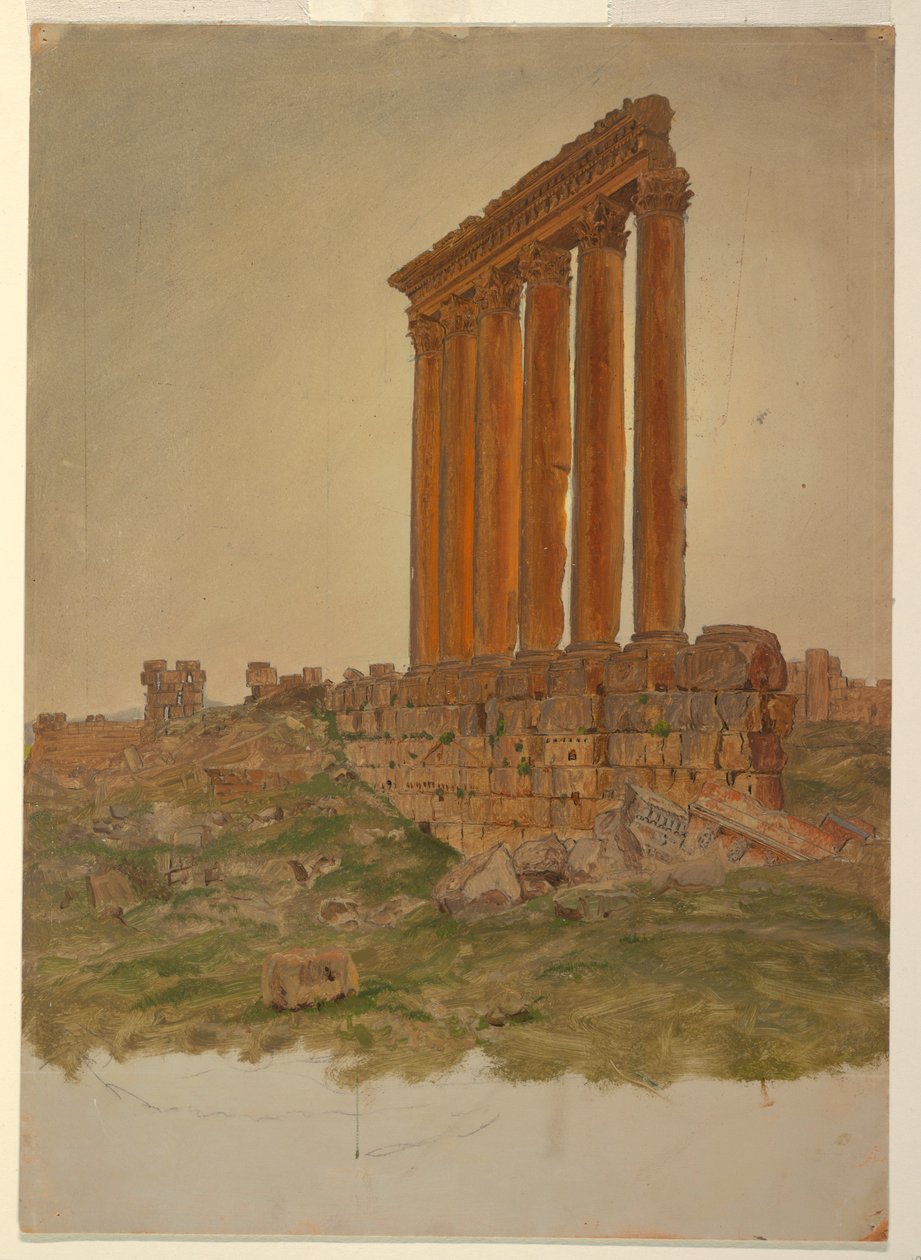 Ruins of the Temple of Zeus, Baalbek, May 1868 by Frederic Edwin Church