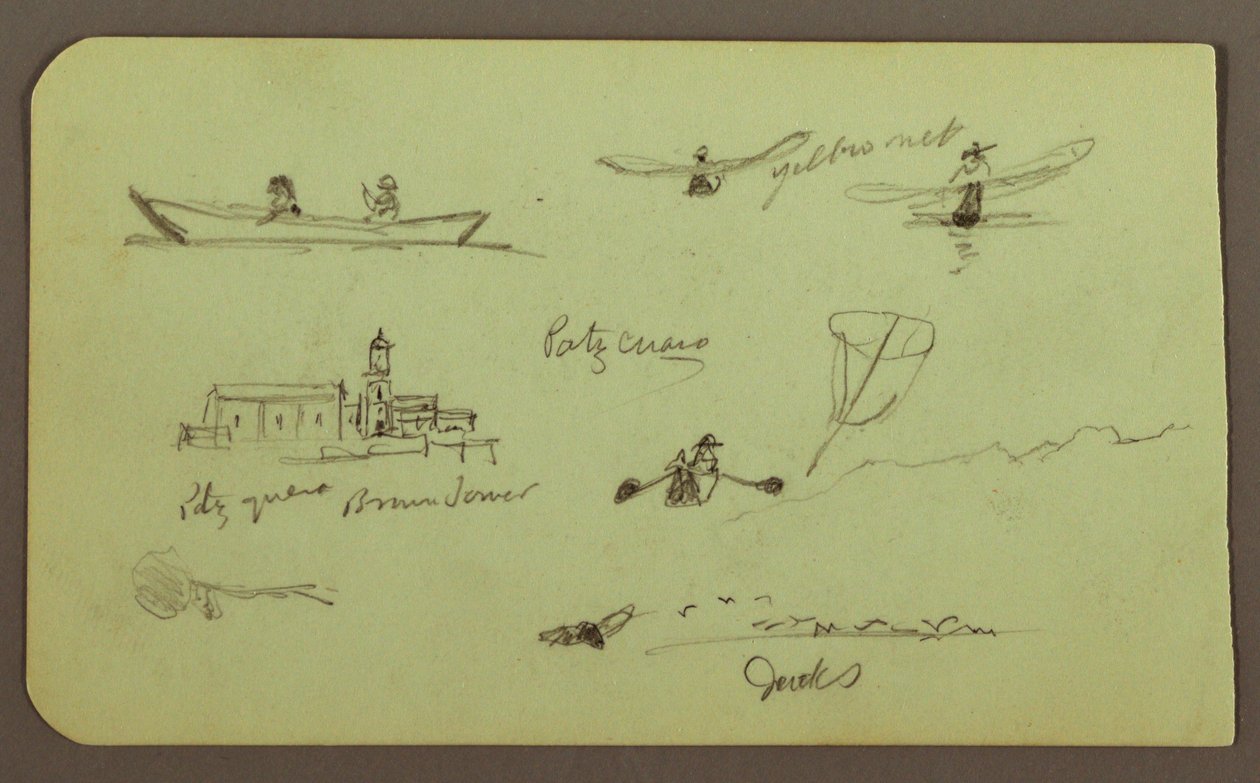 Sketches from Patzcuaro; Verso: Church, Atlatahuca, 1883 by Frederic Edwin Church