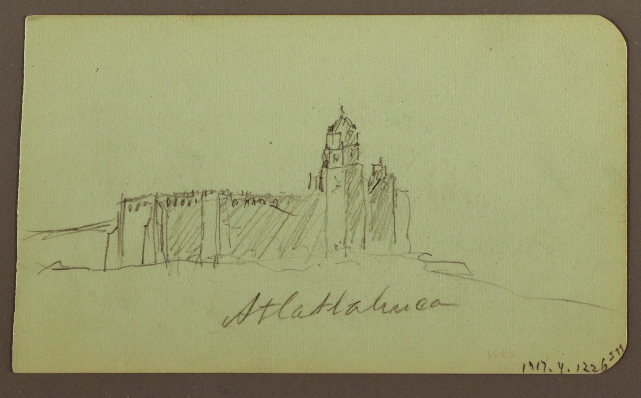 Sketches from Patzcuaro; Verso: Church, Atlatahuca, 1883 by Frederic Edwin Church