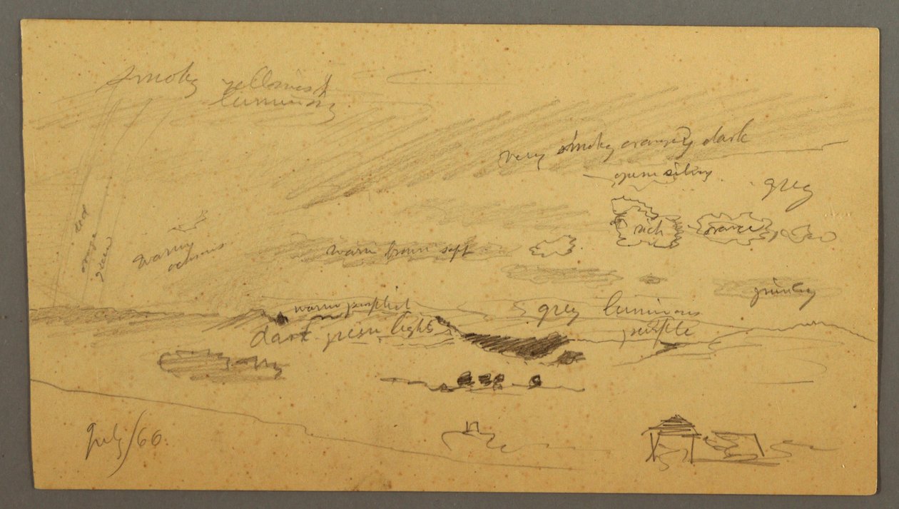 Sky Study over Ridge and Rainbow, July 1866 by Frederic Edwin Church