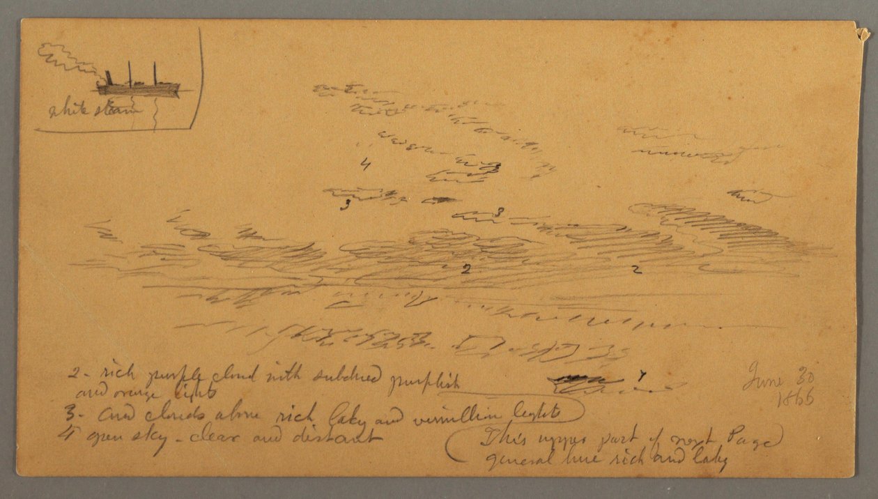 Steamboat, Sky Study, June 30, 1866 by Frederic Edwin Church