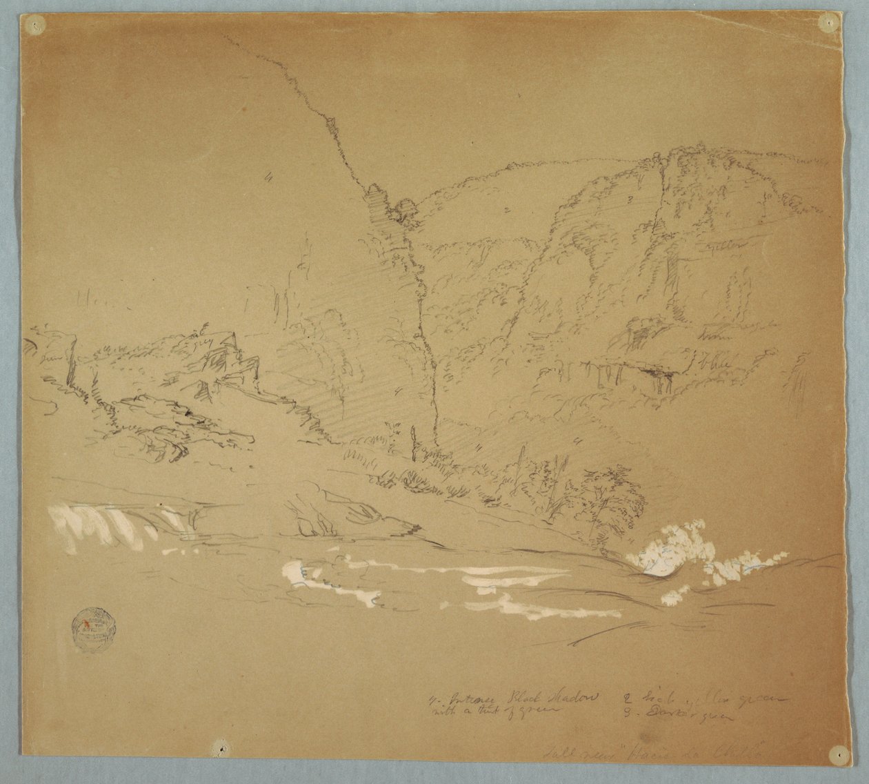 Stream Leading to the Rim of the Falls Near Hacienda Chillo, Ecuador, June 26, 1857 by Frederic Edwin Church