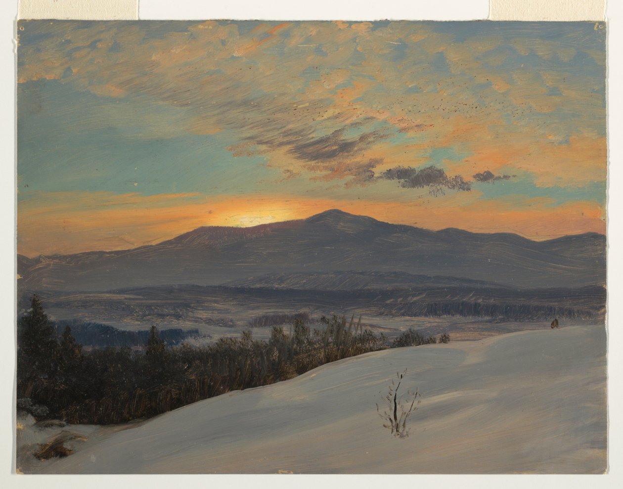 Sunset Across the Hudson Valley, Winter, 1870–80 by Frederic Edwin Church